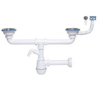 Ani-plast Aniplast 115mm Double Kitchen Sink Bottle Drain Waste Trap Wash Machine Dish Washer Input
