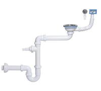 Ani-plast Aniplast 115mm Single Space Saving Kitchen Sink Drain Waste P-Trap Set Dish Washer Input
