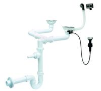 Ani-plast Aniplast Kitchen Double 115mm Sink Drain P-Trap Link Control Dishwasher Input