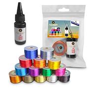 Ani-Safe Fishing Rod Eye Wrap Kit, set with 20g clear UV Epoxy Resin, Repair line, replacement, tip light installation, guide ring thread, Metallic whipping, building sea course beach (Rose)