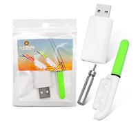ANI-Safe Green Beach Casting LED Rechargeable Fishing Rod Tip Light, cod, carp, sea, Course, Pike, CR425 and USB Charger Green, Glow Stick bite Indicator, Clip on, Removable