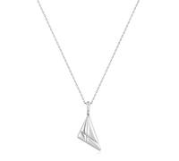ANIA HAIE 925 Sterling Silver Chaser Women's Necklace with 1 Cubic Zirconia Pendant 45 cm + 5 cm Extension Chain with Gift Box