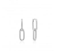 Ania Haie Chain Reaction Rhodium Cable Link Earrings E021-01H - Modern - Sterling Silver / Rhodium Plated