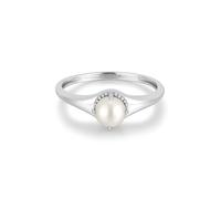 ANIA HAIE Chic Creator Freshwater Pearl Stacking 925 Sterling Silver Ring with Freshwater Pearl - Gift Boxed, Pearl 925 sterling silver Pearl