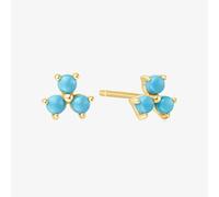Ania Haie Chill Voyager 14ct Gold Plated Lab Created Turquoise Lotus Stud Earrings E063-04G