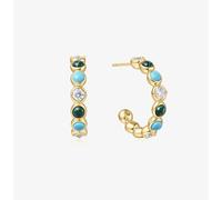 Ania Haie Chill Voyager 14ct Gold Plated Multi Stone Beaded Hoop Earrings E063-08G