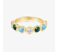 Ania Haie Chill Voyager 14ct Gold Plated Multi Stone Row Ring R063-02G-54