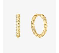 Ania Haie Chill Voyager 14ct Gold Plated Textured Medium Hoop Earrings E063-05G