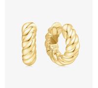 Ania Haie Chill Voyager 14ct Gold Plated Textured Medium Huggie Hoop Earrings E063-07G