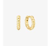 Ania Haie Chill Voyager 14ct Gold Plated Textured Small Huggie Hoop Earrings E063-03G