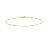 ANIA HAIE Chill Voyager Disc Station Women's Bracelet 925 Sterling Silver 14K Gold Plated with 3 Gold Plates, 7 Gold Beads, Length: 16.5 cm + 2 cm Extender