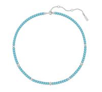 ANIA HAIE Chill Voyager Lab Created Turquoise 925 Sterling Silver Necklace Embellished with 94 Artificial Turquoise, 6 Gold Pearls and 6 Cubic Zirconia, Length: 38cm + 7.5cm Extension