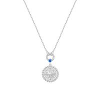 ANIA HAIE Chill Voyager Lab Created Turquoise Women's Necklace 925 Sterling Silver Pendant Embellished with 48 Cubic Zirconia and Blue Zirconia, Length: 43 cm + 5 cm Extender