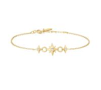 ANIA HAIE Chill Voyager Linked Star 14K Gold Plated 925 Sterling Silver Bracelet with 1 Kyoto Opal and 2 Cubic Zirconia Stones Length: 16.5cm + 2cm Extender with Box
