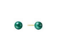 ANIA HAIE Chill Voyager Malachite Sphere Stud Earrings in 925 Sterling Silver 14K Gold Plated with 2 Malachites, Size: 6mm, Malachite Size: 6.2-6.7mm, Gift Wrapped