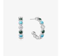 Ania Haie Chill Voyager Sterling Silver Multi Stone Beaded Hoop Earrings E063-08H