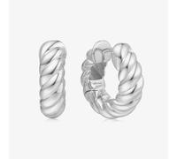 Ania Haie Chill Voyager Sterling Silver Textured Medium Huggie Hoop Earrings E063-07H