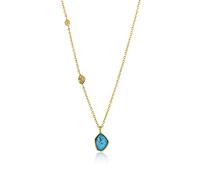 ANIA HAIE Damen Halskette MINERAL GLOW Turquoise aus Sterling Silber, besetzt mit einem Türkis Anhänger, Länge 46cm + 5cm Verlängerung, inkl. Geschenkverpackung