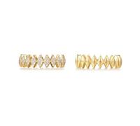 ANIA HAIE Dusk Divas Half Pavé Sparkle Women's Ring, 14 Carat Gold Plated 925 Sterling Silver, 90 Cubic Zirconia, Size 54, Includes Gift Box