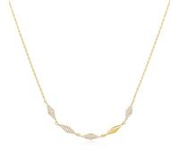 ANIA HAIE Dusk Divas Multi Sparkle Necklace for Women 14K Gold Plated 925 Sterling Silver with 100 Cubic Zirconia, Length: 40cm + 5cm Extension, Gift Box Included