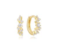 Ania Haie Fairy Dust Gold Zig-zag Pave Huggie Hoop Earrings | Acotis - Sterling Silver / 14ct Gold Plated