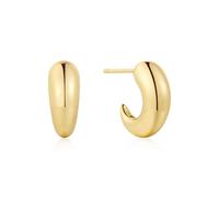 Ania Haie Fluid Light Gold Dome Stud Hoop Earrings | Acotis - Sterling Silver / 14ct Gold Plated