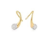 Ania Haie Fluid Light Gold Pave Sculptural Teardrop Hook | Acotis - Sterling Silver / 14ct Gold Plated
