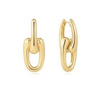Ania Haie Fluid Light Gold Sculptural Interlocking Huggie | Acotis - Sterling Silver / 14ct Gold Plated