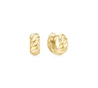 Ania Haie Gold Textured Huggie Earrings - Sterling Silver / 14ct Gold Plated