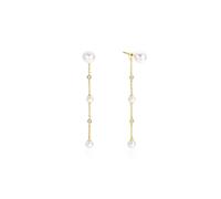 Ania Haie Gold Cascade Shell Pearl Station Drop Stud Earrings |… - Gold Plated