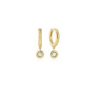 Ania Haie Gold Dangling Mint Green Huggie Hoop Earrings | Acotis… - Gold Plated