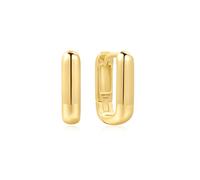 Ania Haie Gold Dome Oval Huggies E061-11G - Elegant Styling | - Gold Plated / Sterling Silver