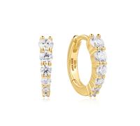 Ania Haie Gold Gradient Pave Huggies E061-06G - Elegant Styling - Gold Plated / Sterling Silver / Zirconia