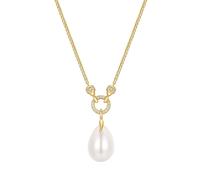 Ania Haie Gold Linked Shell Pearl Drop Pendant Necklace - Gold Plated