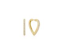 Ania Haie Gold Medium Sparkle Heart Huggie Hoop Earrings | Acotis… - Gold Plated