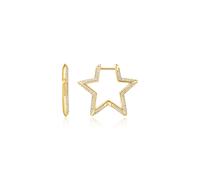 Ania Haie Gold Medium Star Pavé Hoop Earrings E064-05G - Contemporary - Sterling Silver / 14ct Gold Plated / Cubic Zirconia