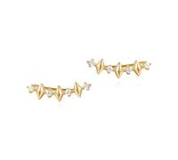 Ania Haie Gold Multi Sparkle Climber Studs E061-04G - Premium - Gold Plated / Sterling Silver / Zirconia