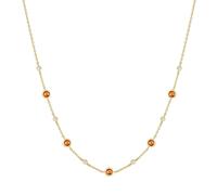 ANIA HAIE Melodic Poet Nano Gem Station Women's Necklace - Sterling Silver 14k Gold Plated with 6 Cubic Zirconia and 5 Coloured Stones - 40cm Length + 5cm Extender - Gift Box Included