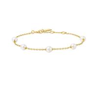 Ania Haie Gold Pearl Station Bracelet B065-01G - Classic Look | Acotis - Sterling Silver / 14ct Gold Plated / Shell Pearl