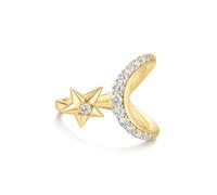 Ania Haie Gold Sparkling Moon and Star Adjustable Ring - Gold Plated