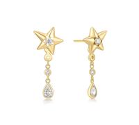 Ania Haie Gold Sparkling Star Drop Stud Earrings | Acotis - Gold Plated