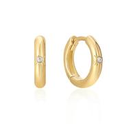 Ania Haie Gold Star Huggie Hoop Earrings E048-02G - Refined - Gold Plated / Sterling Silver / Zirconia