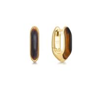 Ania Haie Lady Cosy Earrings Goldplated Silver E068-01G-TE - Woman - 925 Sterling Silver Brown/Gold 16 mm