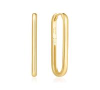 Ania Haie 32030460 Women's Creole Earrings 925 Silver, 34 x 2,5 mm, 925 sterling silver, 14 carat gold, No Gemstone