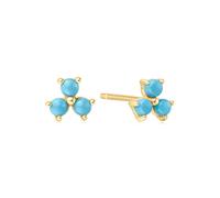 Ania Haie Gold Turquoise Lotus Stud Earrings - Sterling Silver / 14ct Gold Plated / Created Turquoise