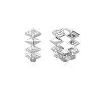 ANIA HAIE Ladies Dusk Divas Multi Sparkle Huggies Hoop Earrings 925 Sterling Silver with 72 Cubic Zirconia, Size: 18.7 x 5.3 mm, Gift Boxed, 18,7, Sterling Silver Cubic Zirconia, Cubic Zirconia