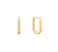 ANIA HAIE Ladies Sunshine Chaser Gold Oval Huggies Hoop Earrings 925 Sterling Silver Size: 14mm x 1.3-2.6mm Gift Boxed, 14 x 1,3-2,6mm, 925 sterling silver, 14 carat gold, No Gemstone