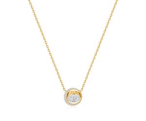 Ania Haie Luna Gaze Gold Reversible Pavé Moon Evil Eye Necklace