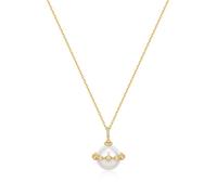 Ania Haie Luna Gaze Gold Simulated Pearl Halo Evil Eye Necklace