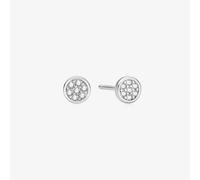 Ania Haie Luna Gaze Silver Small Cubic Zirconia Disc Stud Earrings E075-02H